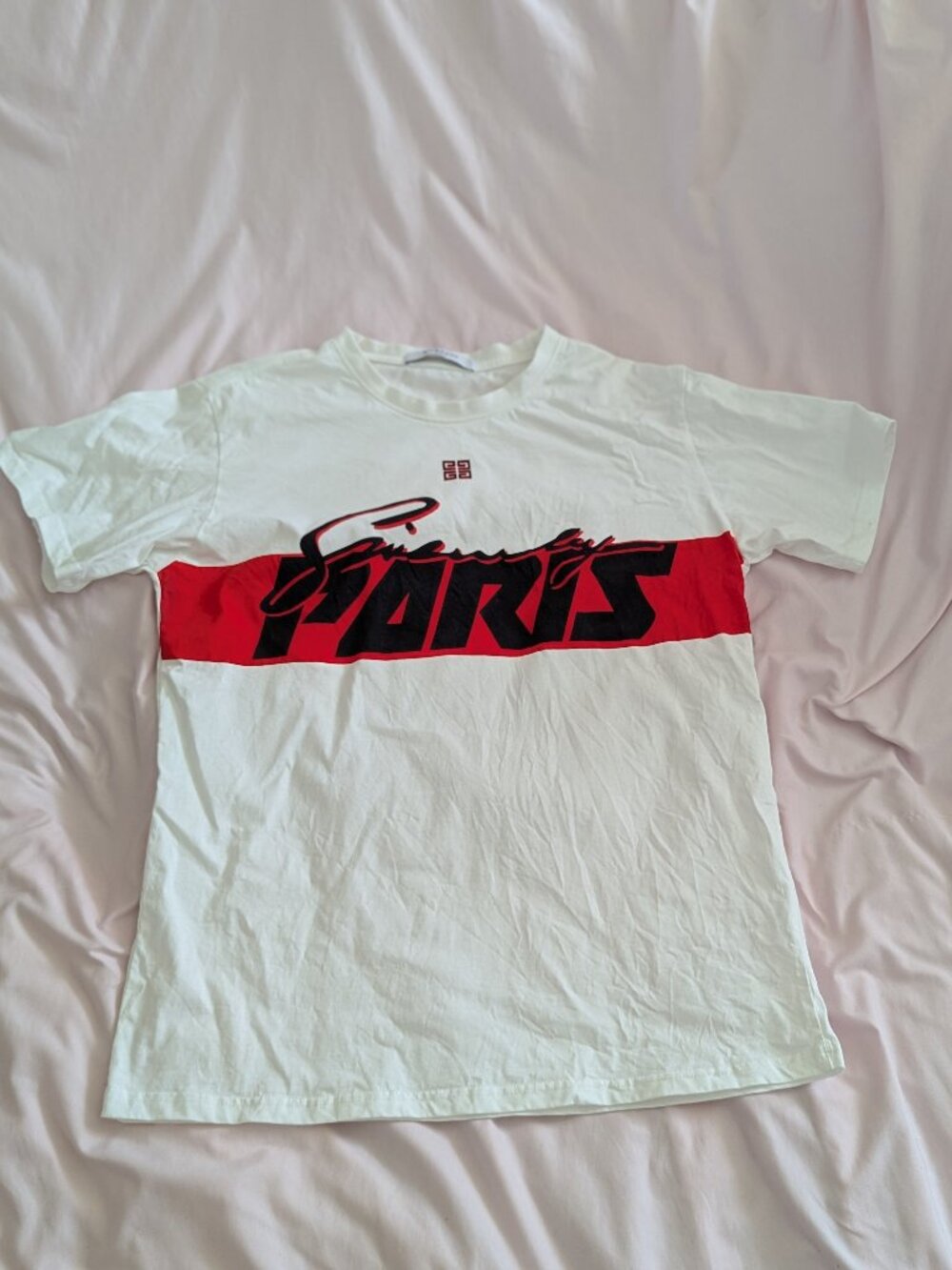 GIVENCHY White Red Paris Graphic T-Shirt XXL